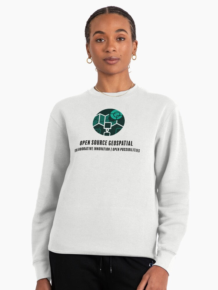 Open Source Geospatial Pullover - Collaborative Tech Pullover Sweatshirt White
