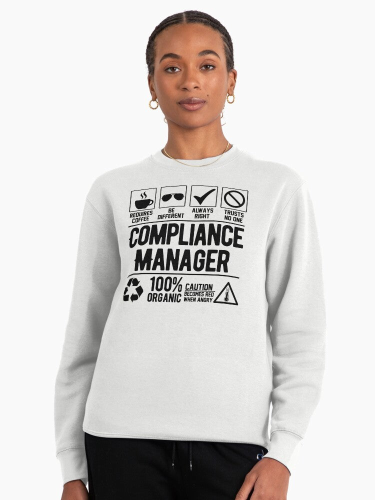 Compliance Manager Pullover: Expert Regulatory Specialist Apparel White