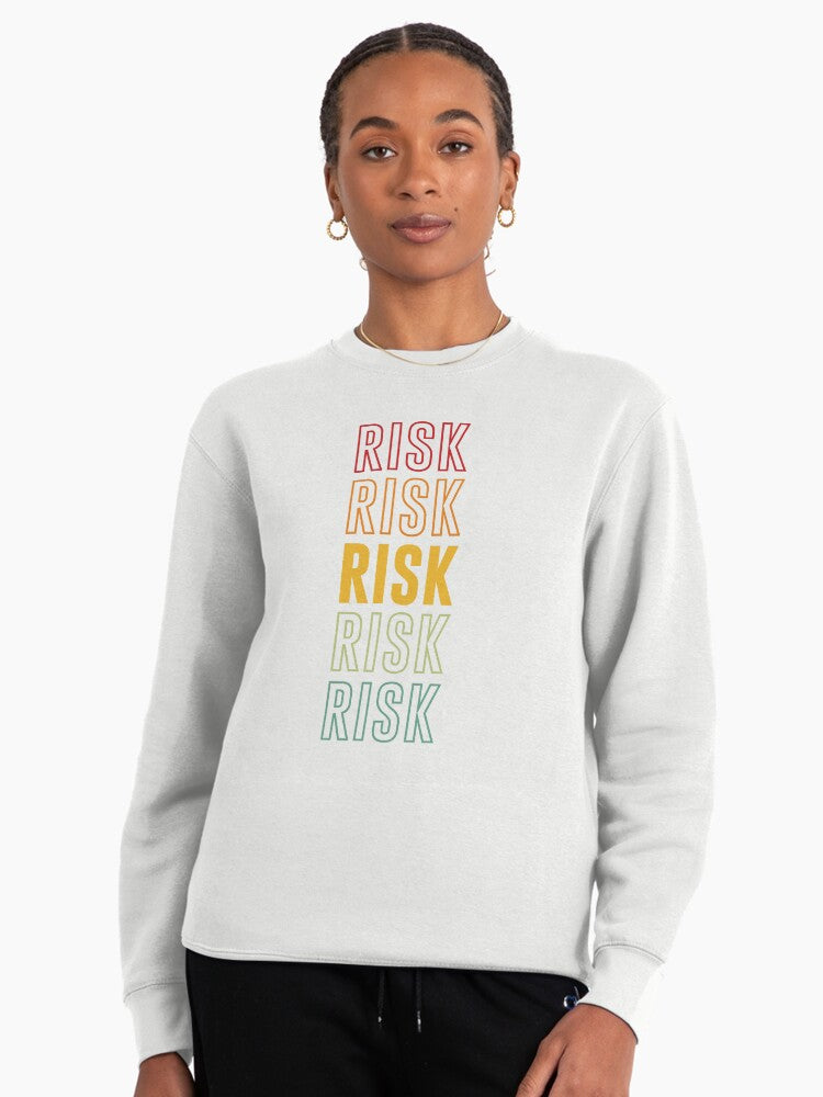 Risk Pride Pullover - Bold Bold Graphic Professional Sweatshirt White