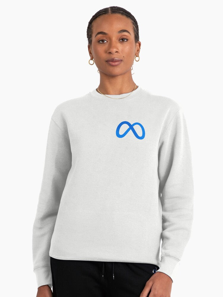 Meta AI Facebook Tech Pullover Sweatshirt - Modern Developer Top White