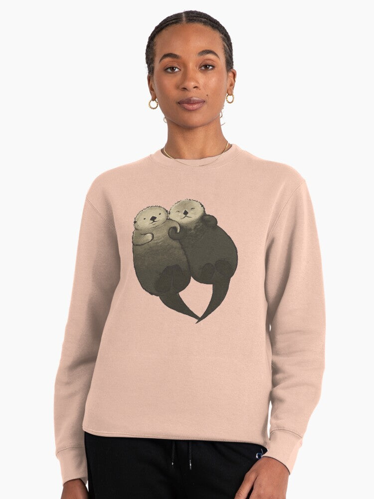 Significant Otters Pullover - Cute Couple Love Pullover Sweatshirt Pale Pink