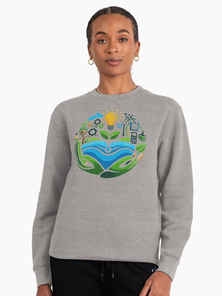 Nature Protection Pullover Sweatshirt - Earth-Friendly Apparel Heather Grey