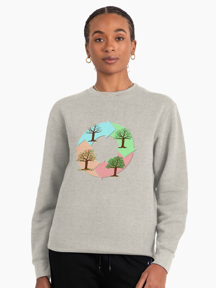 Seasons Of The Year Nature Cycles Pullover Sweatshirt Oatmeal Heather