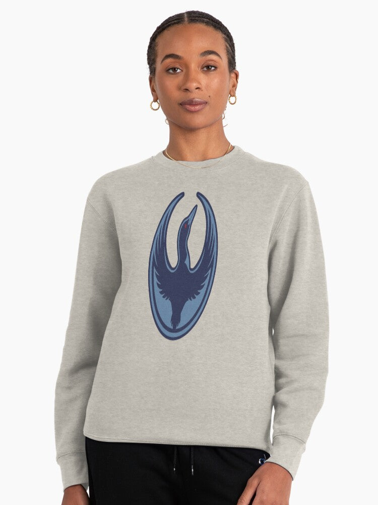 Rebel Loon Bird Pullover Sweatshirt - Unique Wildlife Graphic Art Oatmeal Heather